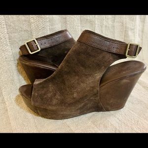 Kork-Ease Suede Peep-Toe Platform Wedges